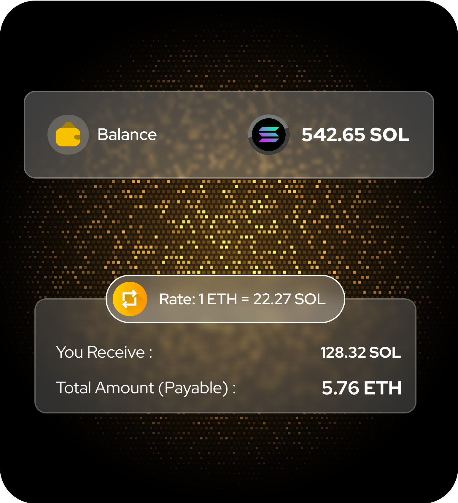 Instant cryptocurrency exchange with clear rates