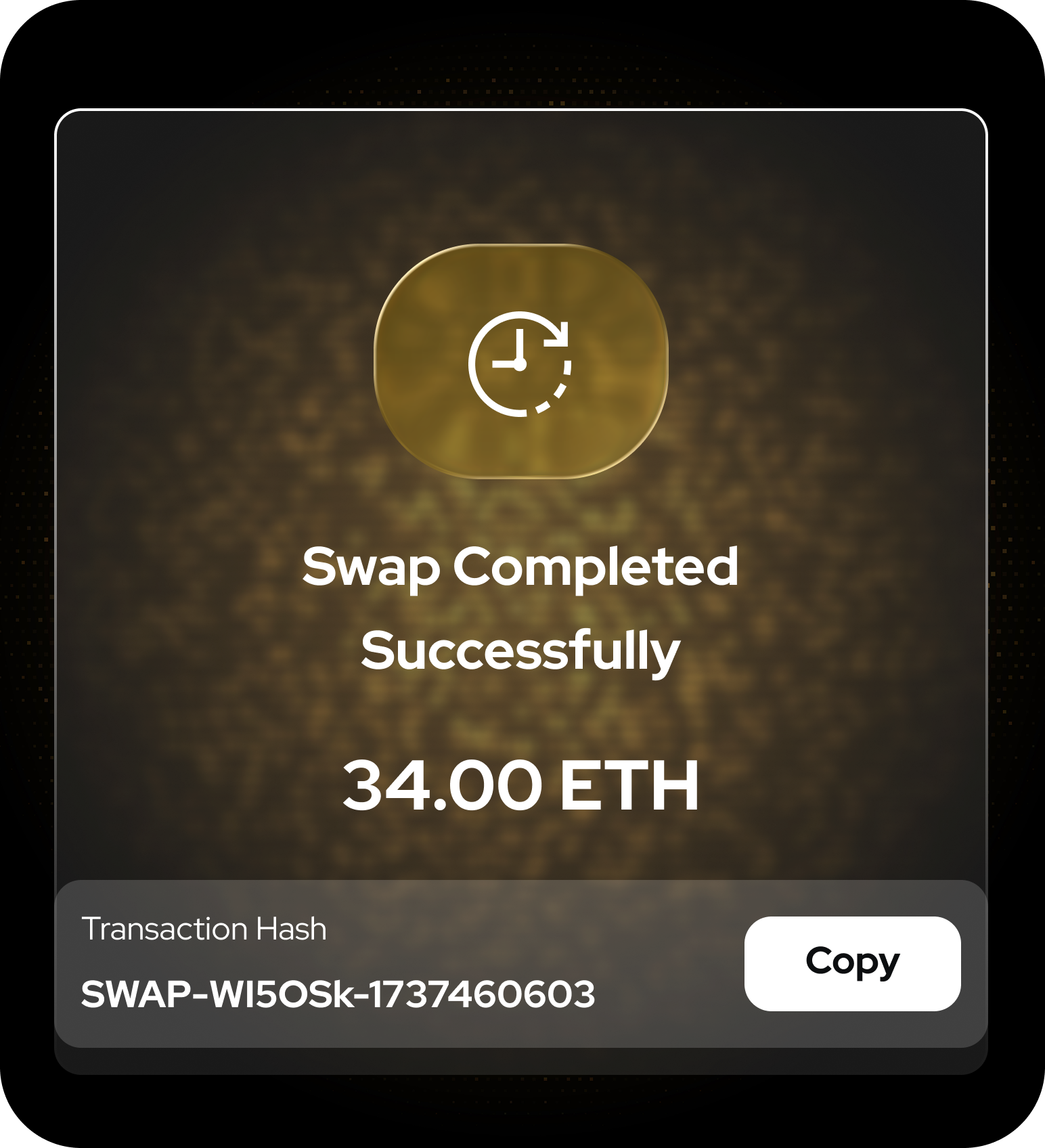 Exchange crypto instantly with successful transaction